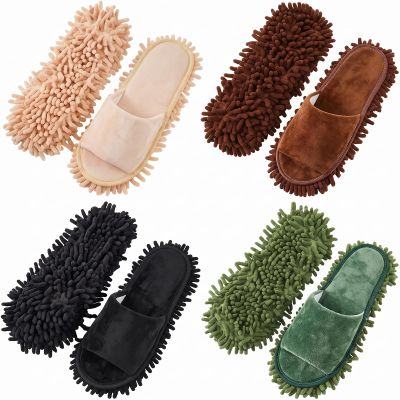 Jecery Microfiber Mop Slipper, Beige,Brown,Black,Gray, L Size