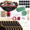 Maysing Money Bouquet Kit 12 Pcs Glitter Roses 20 Sheet Flower Wrapping Paper DIY Flower Bouquet Floral Foam Blocks Sticker for Anniversary Birthday Mother's Day Graduation (Black) view 1