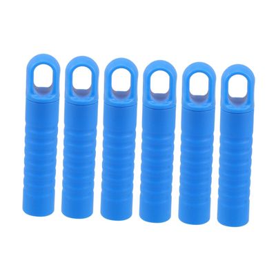 HOOWIFFY 6pcs Mop Handle Replacement Covers with Non-Slip Grip, Hanging Hole, 25mm Inner Diameter, Blue Floor Mop Stick End Caps for Home and Office Cleaning Accessories