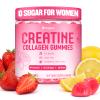 Creatine for Women + Collagen + BCAAs + Vitamin C & B12, 120 Sugar Free Creatine Gummies for Women, Creatine Monohydrate Gummies Pre Workout for Booty, Energy & Strength, Strawberry-Lemon Flavor view 1
