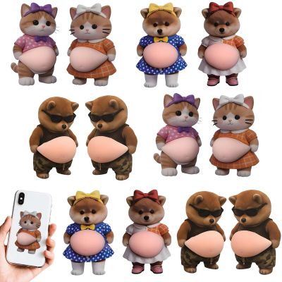 6-Pairs Super Soft Silicone Anti-Collision Stickers | 3D Animal Big Belly Decals for Doors, Windows, Car, Corners | Shiba Inu, Kitten, Bear | Self-Adhesive Protective Decals