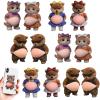 6-Pairs Super Soft Silicone Anti-Collision Stickers | 3D Animal Big Belly Decals for Doors, Windows, Car, Corners | Shiba Inu, Kitten, Bear | Self-Adhesive Protective Decals view 1