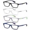 HAPJOYS Reading Glasses Men +0.50 Blue Light Blocking Wide Oversized Readers Computer Cheater Glasses Rubber Arm Large Frame view 1