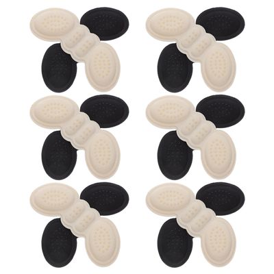 NULYLU 6 Pairs Heel Pads for Womens Shoes Thick Skin Color and Black Heel Protectors Anti-Slip Cushions Inserts for Loose Shoes Foot Relief and Blister Prevention