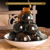 2 Bottles Black Sesame Balls,Handmade Black Sesame Snacks,Ideal for Daily Nourishment, Office Energy Snacks, and Gifts for Friends and Family - 7.05oz/200g(20 pills) view 3