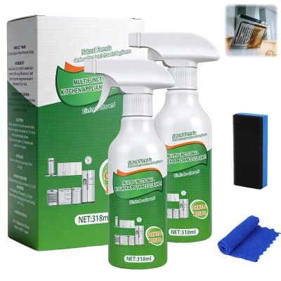 2Pcs Kitchen Cleaner Spray, Multi-Purpose Kitchen Cleaner, Heavy Duty Kitchen Oil Stains Spray for Kitchen, Household, Oven, Stove, Range Hood - 318ml