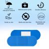 150pcs Blue Metal Detectable Waterproof Adhesive Bandages, High-Visibility & Latex-Free Food Service Bandages Flexible & Breathable Wound Protection Patches view 3