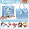 wearage 40 Pack Cielito Lindo Baby Shower Mini Gift Bags with Handles & Bow Ribbons, Metallic Thank You Party Favor Bags for Wedding Birthday and Mexican Party 5.5 x 2.5 x 4.7''(Blue) view 2