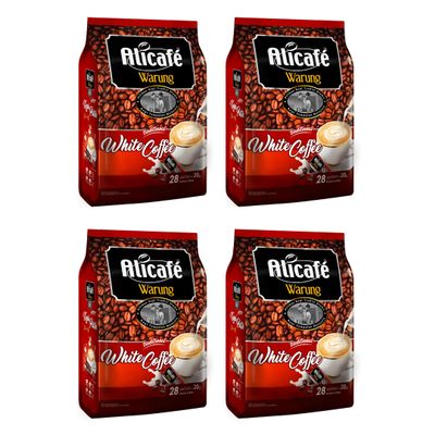 Alicafe White Coffee (20g x 28 Sachets) Smooth & Creamy Instant White Coffee Made with Fresh Milk Creamer, Rich Velvety Taste for a Soft, Comforting Cup (4 Pack)