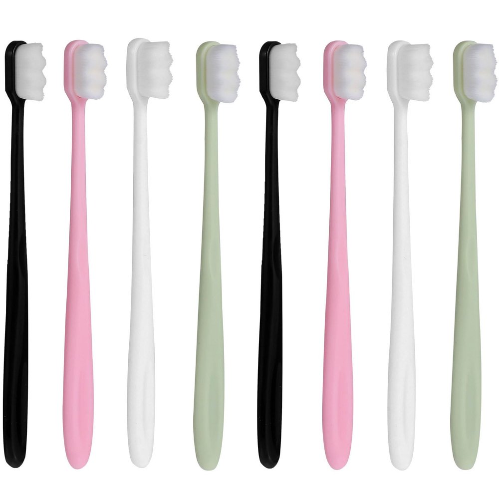 Operitacx 8pcs Extra Soft Bristles Toothbrush Set for Adults Sensitive Gums Maternal Postpartum Oral Care Tool with Microfine Bristles for Deep Teeth Cleaning