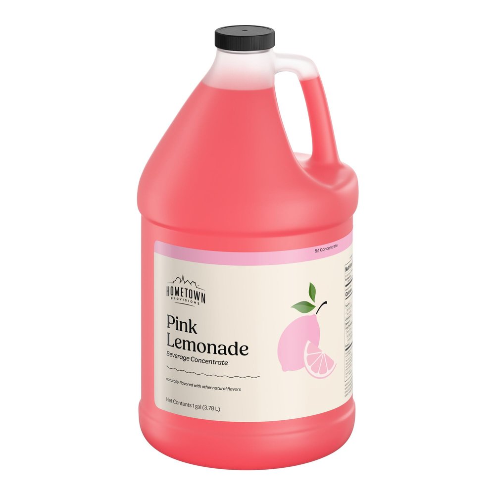 Hometown Provisions Lemonade Beverage 5:1 Syrup Concentrate - 1 Gallon Bulk Mix - Makes 6 Gallons of Beverage - Ideal for Restaurants, Catering, & Cocktails (Pink Lemonade)