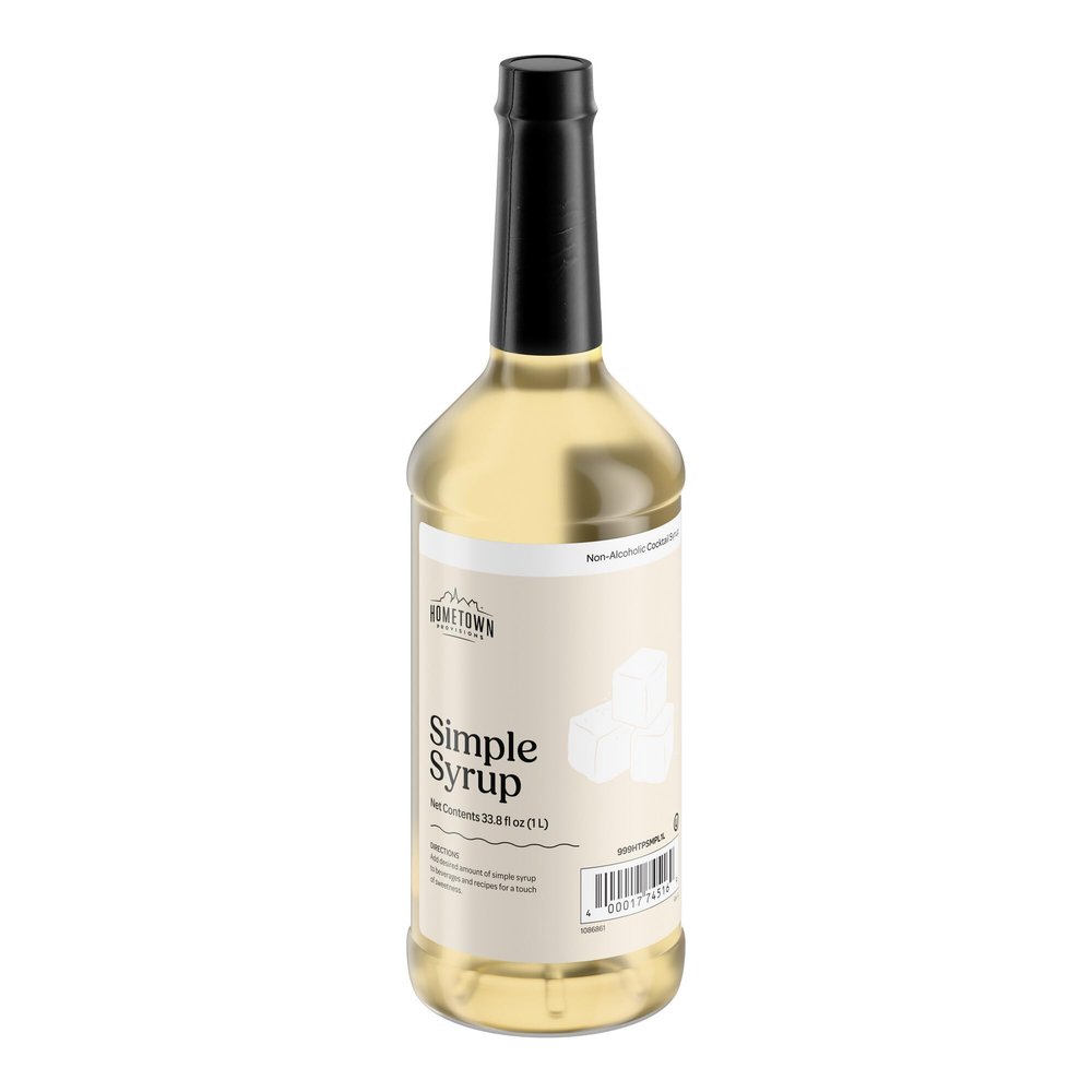 Hometown Provisions Professional Bar Mixers & Gourmet Cocktail Syrups - Premium Drink Starters for Mocktails, Cocktails, & Custom Beverages 1 Liter (Cane Sugar Simple Syrup)