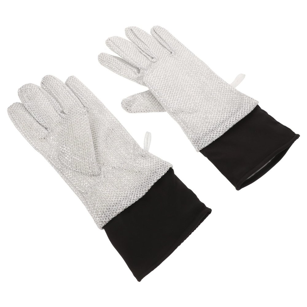 SHINYPASING Wire Scrub Dishwashing Gloves, Waterproof Sturdy Silver Fiber Dish Gloves with Five Fingers, Multipurpose Kitchen Cleaning and Home Use, 1 Pair