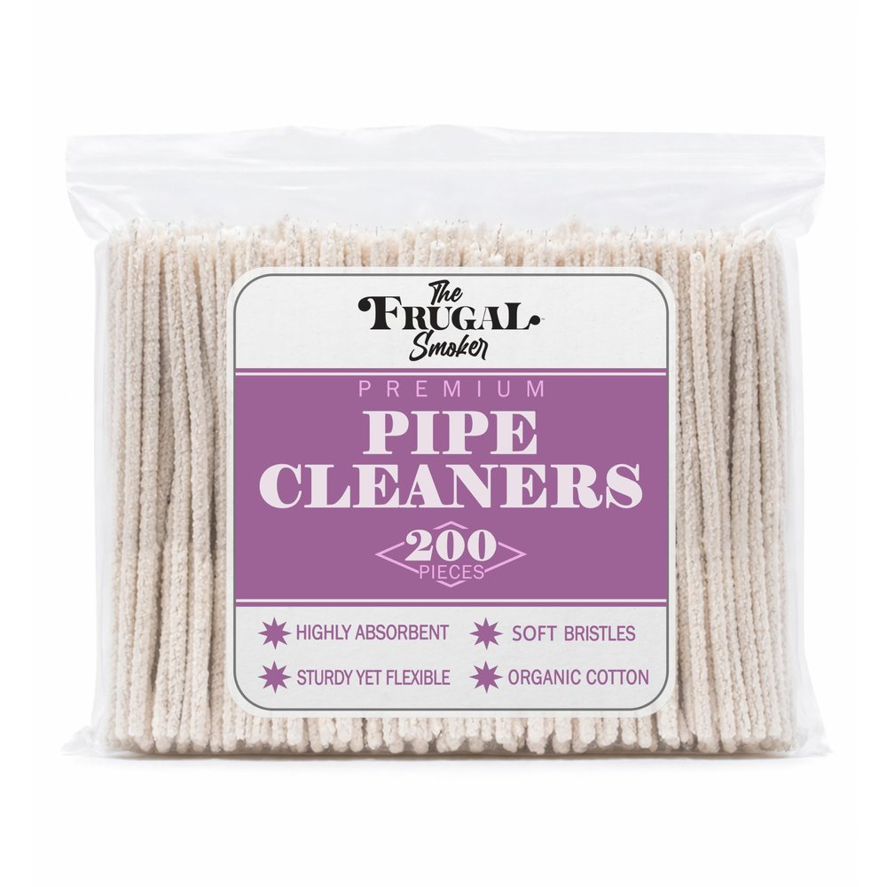 The Frugal Smoker Soft Cotton Pipe Cleaners 200 Count Bag 6 Inch Standard Pipe Cleaners for Daily Maintenance Flexible Absorbent Cleaning Tools
