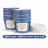 10 oz Disposable Coffee Cups with Tear-Back Sip Lids 50 Cups + 50 Lids (100 Piece Set) Classic New York Diner Style Greek Design Paper Coffee Cups, To Go Hot Cups Secure Lid Fit, Leak Resistant view 2