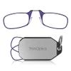 Always With You by ThinOptics Keychain Reading Glasses - Slim, Folding Armless Pocket Readers with Protective Keychain Case - Lightweight, Durable & Convenient - Silver, Purple 2.0x view 1