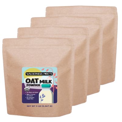 Wilderness Poets, Organic Oat Milk Powder - 20 lb - Bulk Size - Single Ingredient, No Additives, Blend for Creamy, Instant Oat Milk