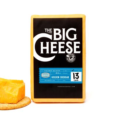 Big Cheese 13Year Aged Cheddar Cheese, 2.5 lb Block Extra Sharp, Artisan, Charcuterie & Wine Pairing