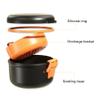 Leak Proof Denture Bath Cup Double Layer Retainer Cleaner Case Portable False Teeth Container for Soaking Mouth Guard Storage with Basket for Aligner Retainers Night Guard (Black) view 3