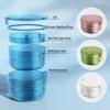 2 in 1 Retainer Cleaning Case 3 Layer No-Leak Denture Container Cups for Soaking Portable Travel Mouth Guard Case for Aligner Retainers Night Guard False Teeth (Coffee) view 3