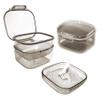 2 in 1 Retainer Cleaner Case No-Leak Denture Bath Box Cup 3 Layer False Teeth Container for Soaking Trave Mouth Guard Holder for Aligner Retainers Night Guard (Black) view 1