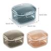 2 in 1 Retainer Cleaner Case No-Leak Denture Bath Box Cup 3 Layer False Teeth Container for Soaking Trave Mouth Guard Holder for Aligner Retainers Night Guard (Black) view 2