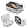 Floral Fantasy Pill Case Portable Medicine Organizer Travel Daily Pill Box Small Metal Medicine Box for Purse Pocket Pill Container Holder Two Compartments Medication Holder view 2