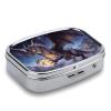 Fantasy Dragon Pill Case Portable Medicine Organizer Travel Daily Pill Box Small Metal Medicine Box for Purse Pocket Pill Container Holder Two Compartments Medication Holder view 3