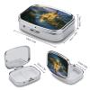 Fantasy Castle Pill Case Portable Medicine Organizer Travel Daily Pill Box Small Metal Medicine Box for Purse Pocket Pill Container Holder Two Compartments Medication Holder view 2