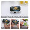 Fantasy Castle Pill Case Portable Medicine Organizer Travel Daily Pill Box Small Metal Medicine Box for Purse Pocket Pill Container Holder Two Compartments Medication Holder view 4
