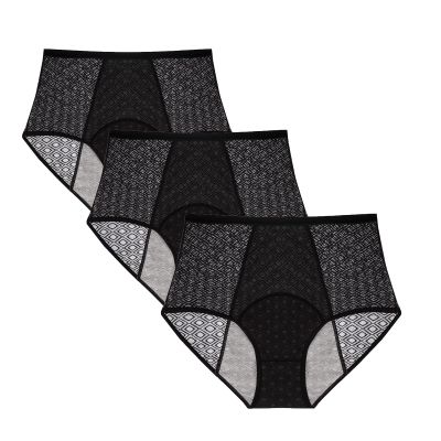 Womens pelvic floor support underwear, Pelvic Support Underwear, 3-Layer Leakproof Soft Breathable Tummy Control (3pcs-a,X-Small)