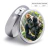 Gorilla on The Ground Round Pill Box Cute Small Fish Oil Cases Portable 3 Compartment Pill Boxes Round Pill Case with Mirror for Vitamins Medication Supplements Gift view 2