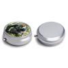Gorilla on The Ground Round Pill Box Cute Small Fish Oil Cases Portable 3 Compartment Pill Boxes Round Pill Case with Mirror for Vitamins Medication Supplements Gift view 3