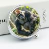 Gorilla on The Ground Round Pill Box Cute Small Fish Oil Cases Portable 3 Compartment Pill Boxes Round Pill Case with Mirror for Vitamins Medication Supplements Gift view 4