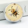 Honey Bee Round Pill Box Unique 3 Compartment Pill Case Portable Fish Oil Cases Cute Small Round Pill Boxes with Mirror for Vitamins Medication Supplements view 4