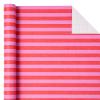 WRAPAHOLIC 30 Inch Kraft Striped Wrapping Paper Roll - 30 Inch x 33 Feet - Pink and Red Stripe Wrapping Paper for Birthday, Christmas, Valentine's Day, Mother's Day, Wedding view 3