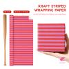 WRAPAHOLIC 30 Inch Kraft Striped Wrapping Paper Roll - 30 Inch x 33 Feet - Pink and Red Stripe Wrapping Paper for Birthday, Christmas, Valentine's Day, Mother's Day, Wedding view 4