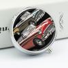 Classic Car Roadsters Old Fashioned Round Pill Box Unique 3 Compartment Pill Case Portable Fish Oil Cases Cute Small Round Pill Boxes with Mirror for Vitamins Medication Supplements view 4