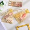 100PCS Gold Small Organza Gift Bags, 4x6 Inch Mesh Gift Bags with Drawstring, Gold Mesh Bag Drawstring Tulle Jewelry Pouches Rattan Printed Gifts Pouches for Wedding Party Favors Shower Birthday view 2