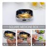 Golden Retro Fantasy Starry Moon Butterfly Pill Case Portable Medicine Organizer Travel Daily Pill Box Small Metal Medicine Box for Purse Pocket Pill Container Holder Two Compartments Medication Holde view 4