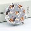 Beagle Patterns Round Pill Box Unique 3 Compartment Pill Case Portable Fish Oil Cases Cute Small Round Pill Boxes with Mirror for Vitamins Medication Supplements view 4