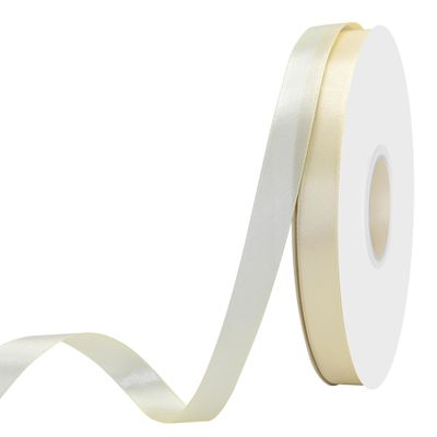 Maclemon 5/8 Inch Wide Ivory Satin Ribbon 50 Yards Double Face Ivory Fabric Ribbon for Gift Wrapping Crafts Wedding Party Flower Bouquet Arts Bows Decoration