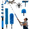 25FT Reach High Ceiling Duster Kits with 5-20FT Adjustable Pole - Includes Extra Long Duster, High Ceiling Duster, Rotatable Window Squeegee & Cobweb Duster for Ceiling Fans and Whole House Cleaning view 1