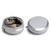 Cat Under Blanket Round Pill Box Unique 3 Compartment Pill Case Portable Fish Oil Cases Cute Small Round Pill Boxes with Mirror for Vitamins Medication Supplements view 3