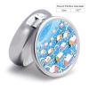 Winter Village Pill Box Round Small Pill Case Compact Travel Pills Container Daily Mini Pills Organizer Portable Mini Medicine Storage for Storing Vitamins Supplements view 2