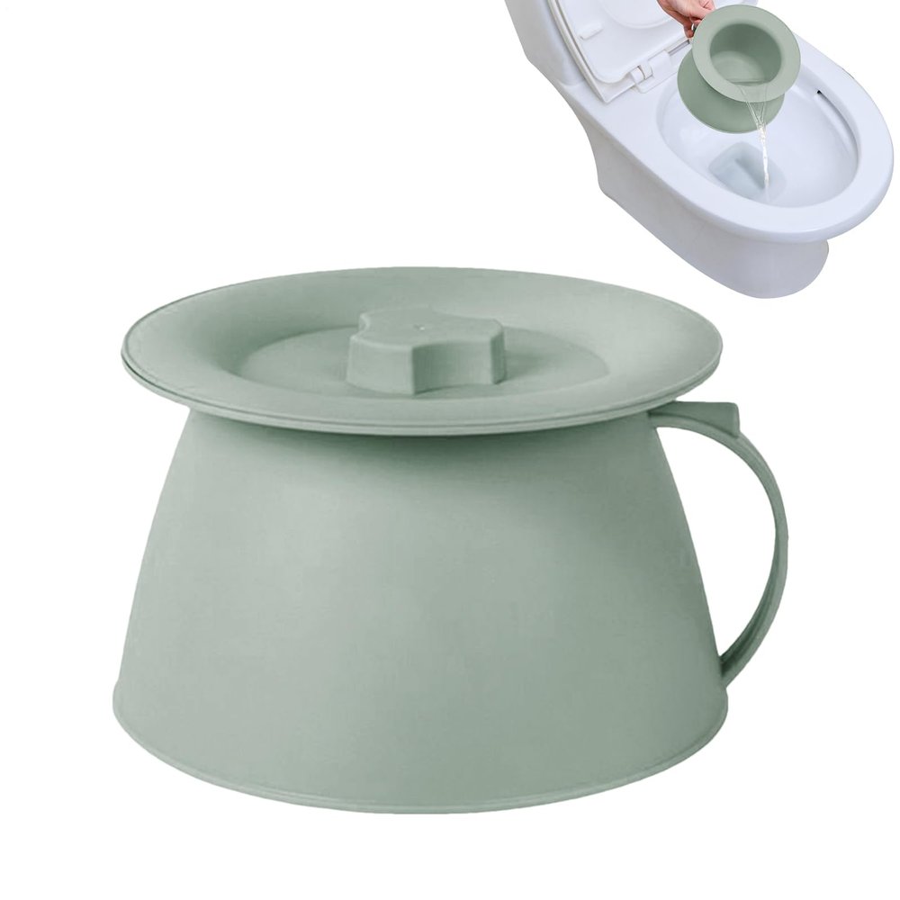 1.5L Portable Urinary Potty with Lid and Handle, Multifunctional Unisex Chamber Pot, CampingPlastic Urinal Accessory, Small Pratical Home Basin, for Adult Elderly Patient Tent Bathroom Male