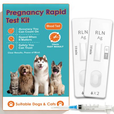 2 Pack Dog & Cat Pregnancy Test Kit Blood-Based Early Detection for Home & Veterinary Use, Reliable Pet Reproduction Monitoring Tool
