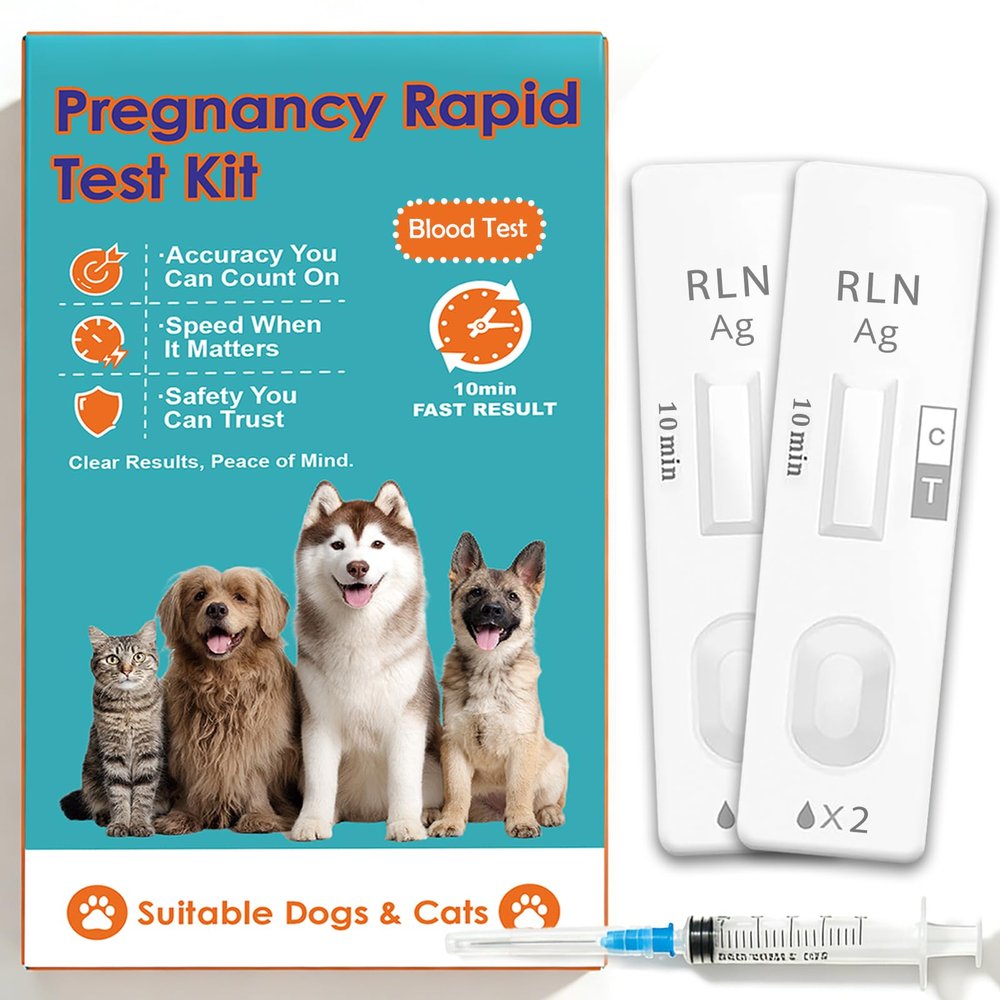 2 Pack Dog & Cat Pregnancy Test Kit Blood-Based Early Detection for Home & Veterinary Use, Reliable Pet Reproduction Monitoring Tool