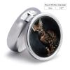 Bengal Cat Round Pill Box Unique 3 Compartment Pill Case Portable Fish Oil Cases Cute Small Round Pill Boxes with Mirror for Vitamins Medication Supplements view 2