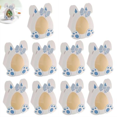10 Pack DIY Easter Candy Cards for Kids, Upgraded Strong Adhesive Treat Holders for Classroom Exchange, Easter Themed School Party Prizes with Secure Clear Domes for Jelly Beans,No Candy (Blue)